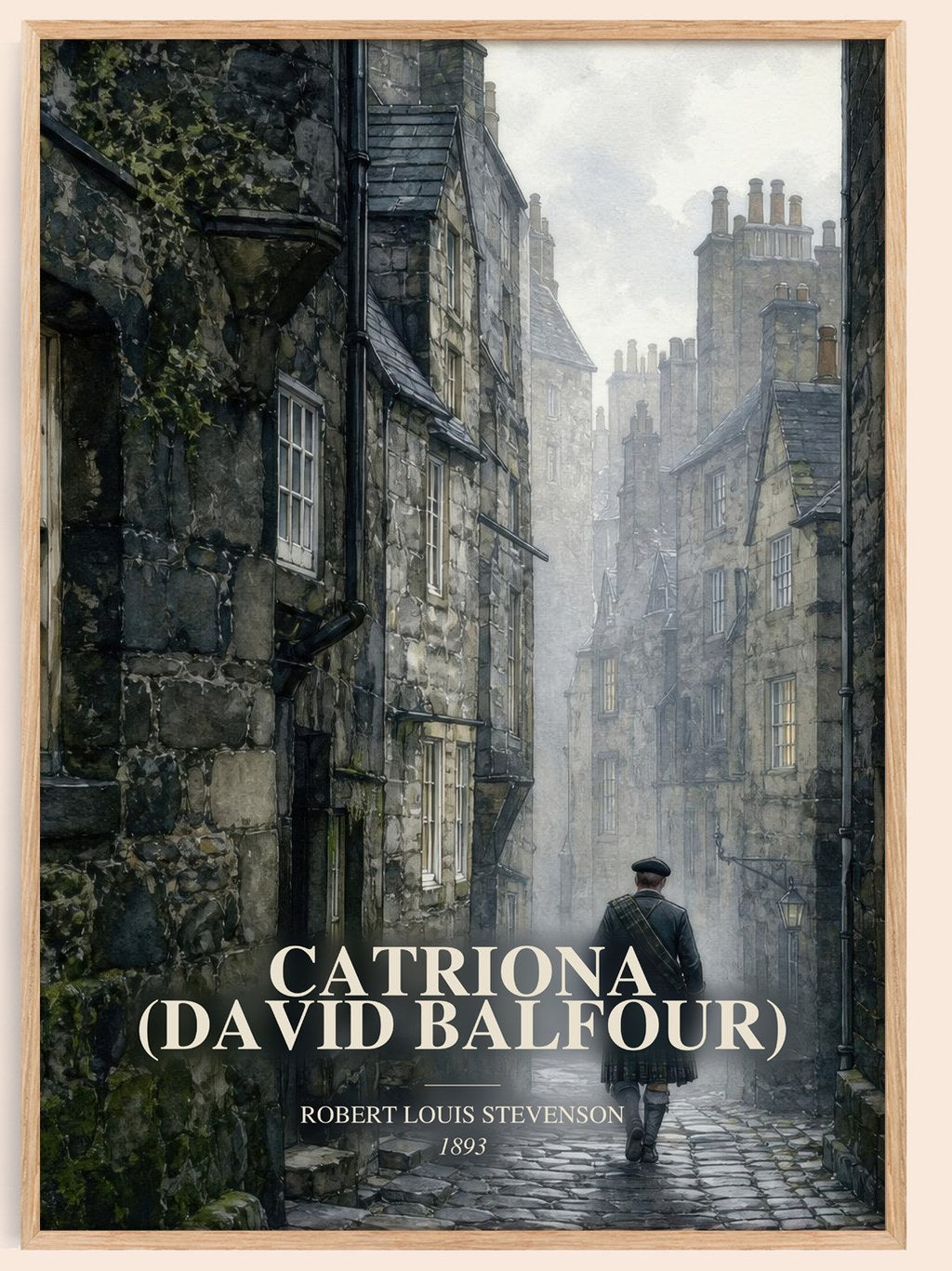 Catriona (David Balfour) watercolour book poster by Robert Louis Stevenson – framed literary art print