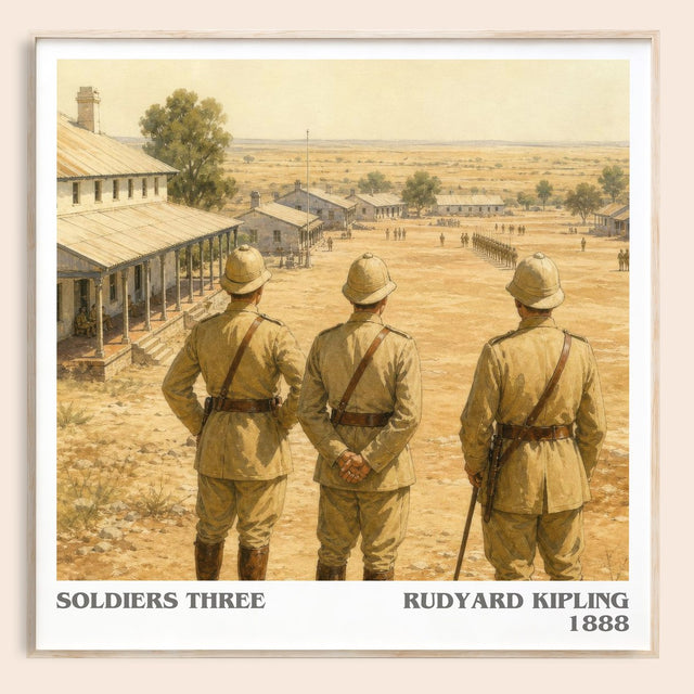 Soldiers Three Literary Art Print by Rudyard Kipling