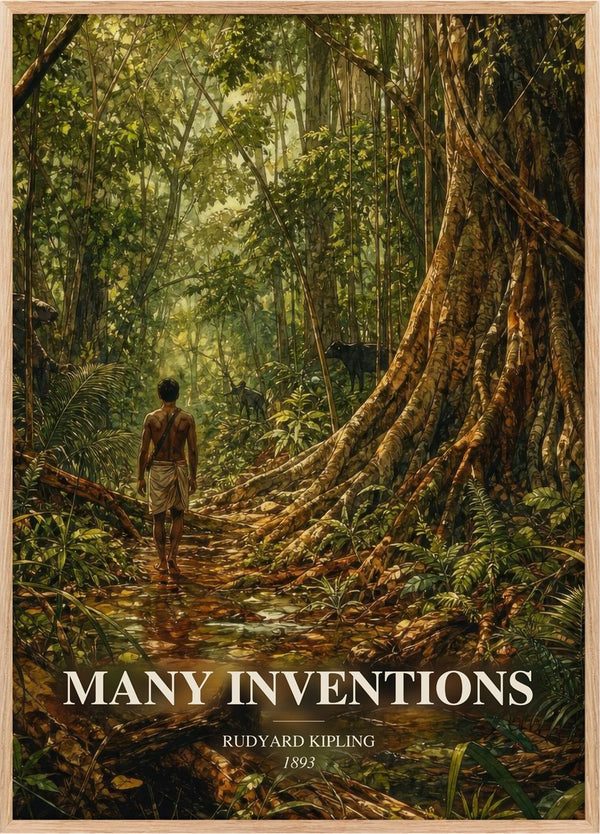 Many Inventions Book Watercolour Illustration by Rudyard Kipling