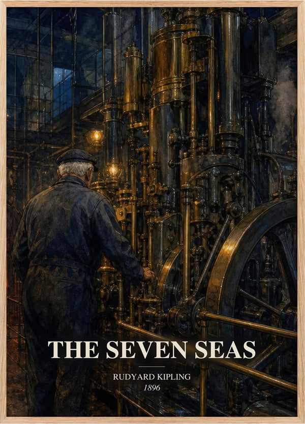The Seven Seas Book Watercolour Illustration by Rudyard Kipling