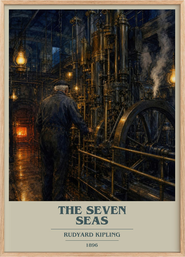 The Seven Seas Book Cover Poster by Rudyard Kipling