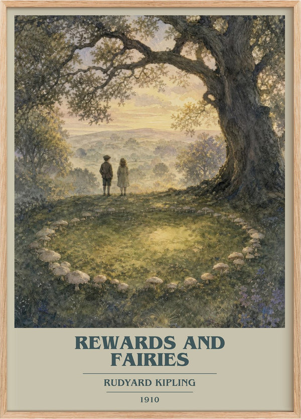 Rewards And Fairies Book Cover Poster by Rudyard Kipling