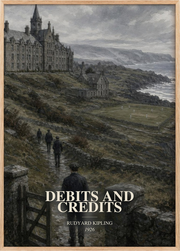 Debits And Credits Book Watercolour Illustration by Rudyard Kipling