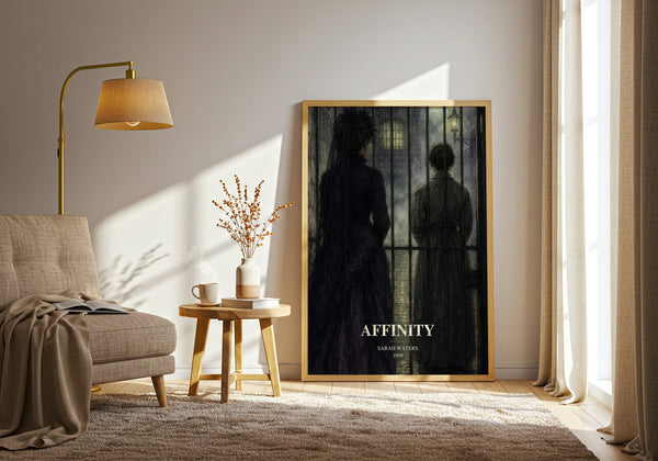 Affinity watercolour print in frame leaning in hallway – gothic wall art