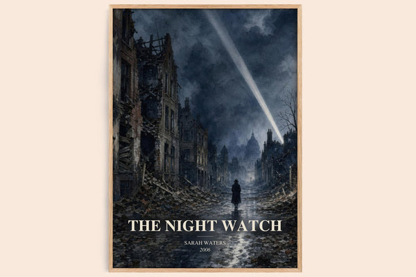 The Night Watch watercolour book poster by Sarah Waters – framed literary art print