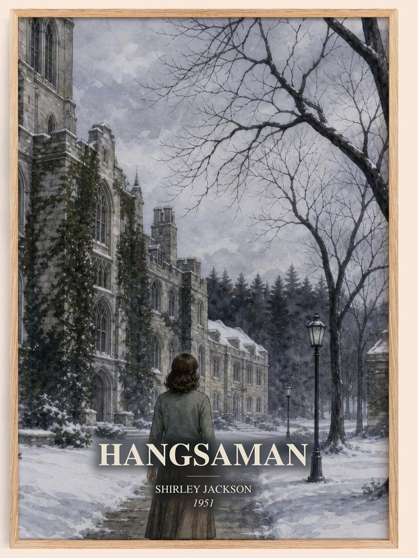 Hangsaman watercolour book poster by Shirley Jackson – framed literary art print