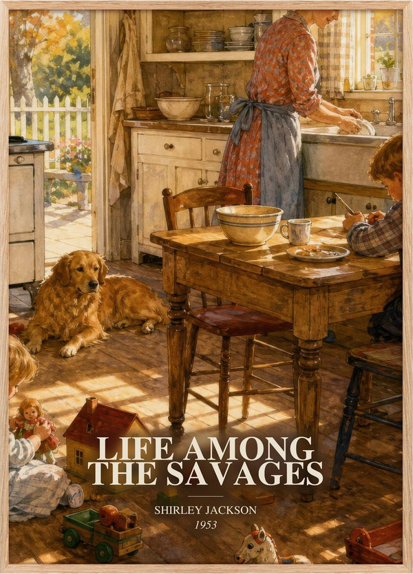 Life Among The Savages Book Watercolour Illustration by S. Jackson