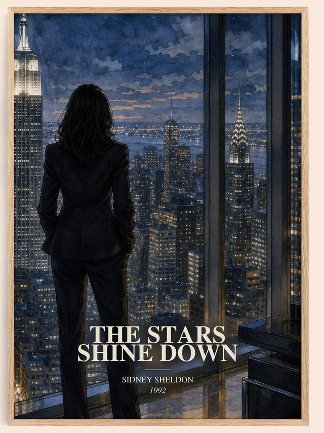 The Stars Shine Down Book Watercolour Illustration by Sidney Sheldon
