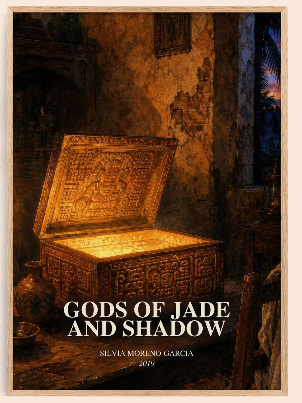 Gods Of Jade And Shadow watercolour book poster by Silvia Moreno-Garcia – framed literary art print