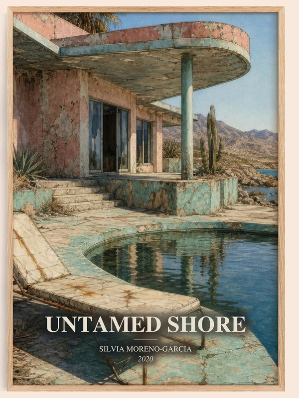 Untamed Shore watercolour book poster by Silvia Moreno-Garcia – framed literary art print