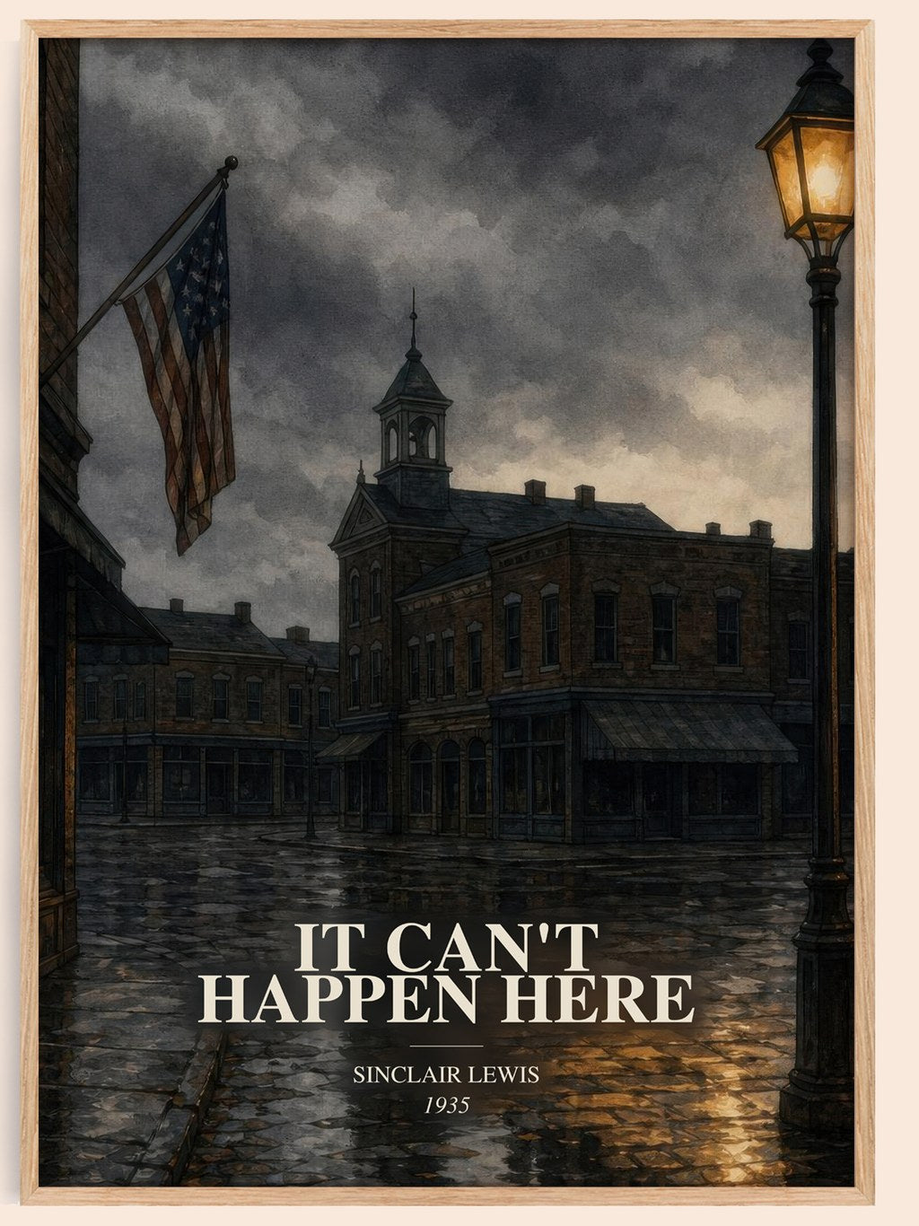 It Can'T Happen Here watercolour book poster by Sinclair Lewis – framed literary art print