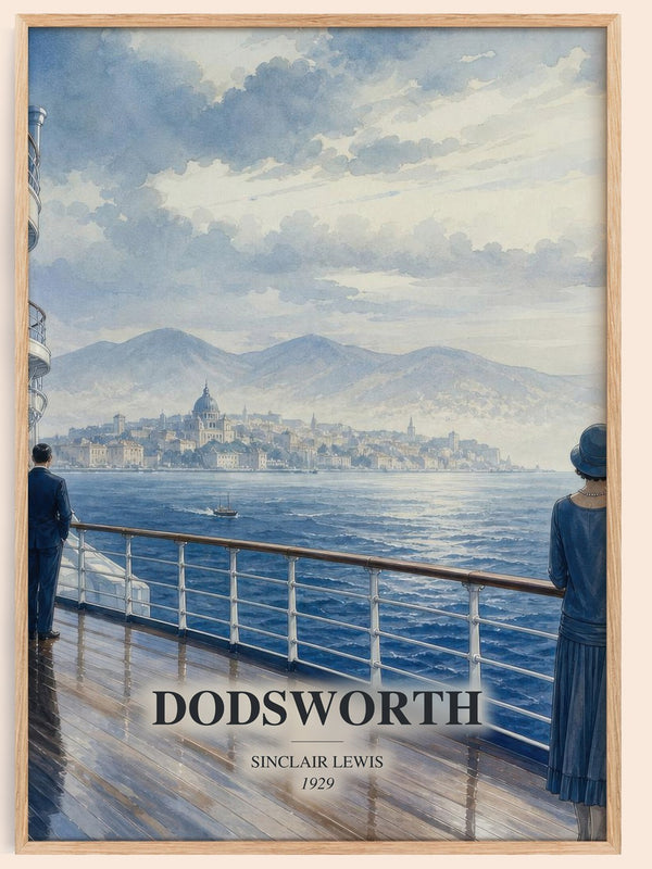 Dodsworth watercolour book poster by Sinclair Lewis – framed literary art print