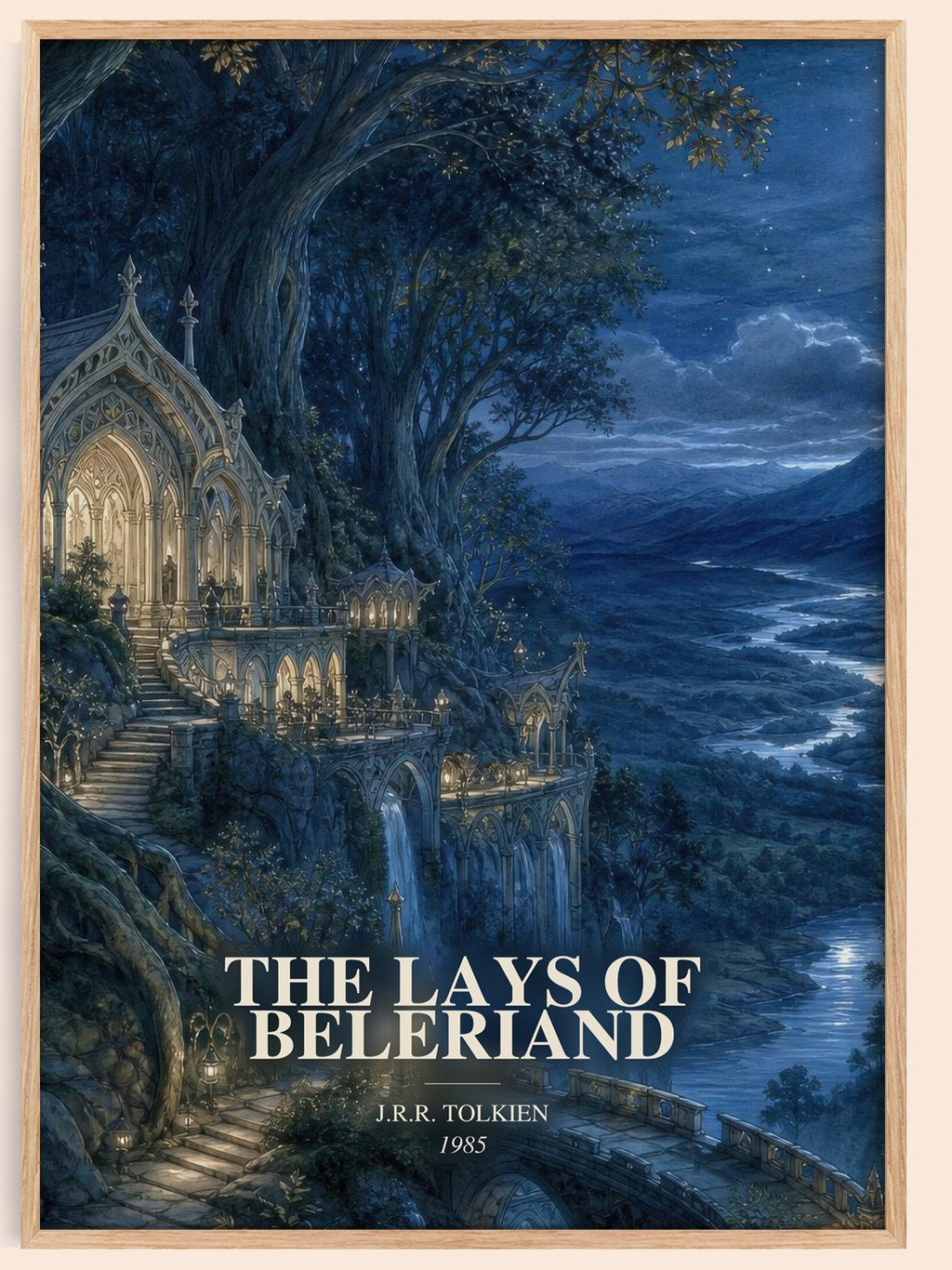 The Lays Of Beleriand watercolour book poster by J.R.R. Tolkien – framed literary art print