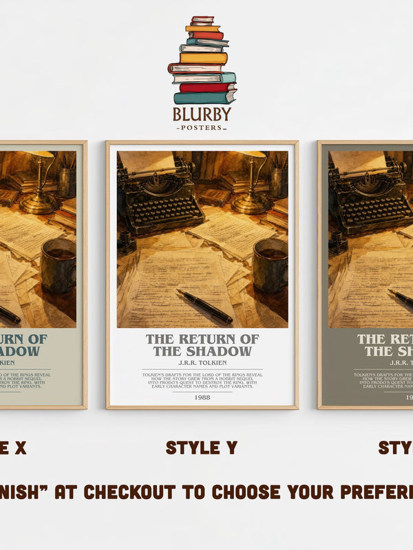 The Return Of The Shadow bookish print in frame leaning in hallway – literary wall art
