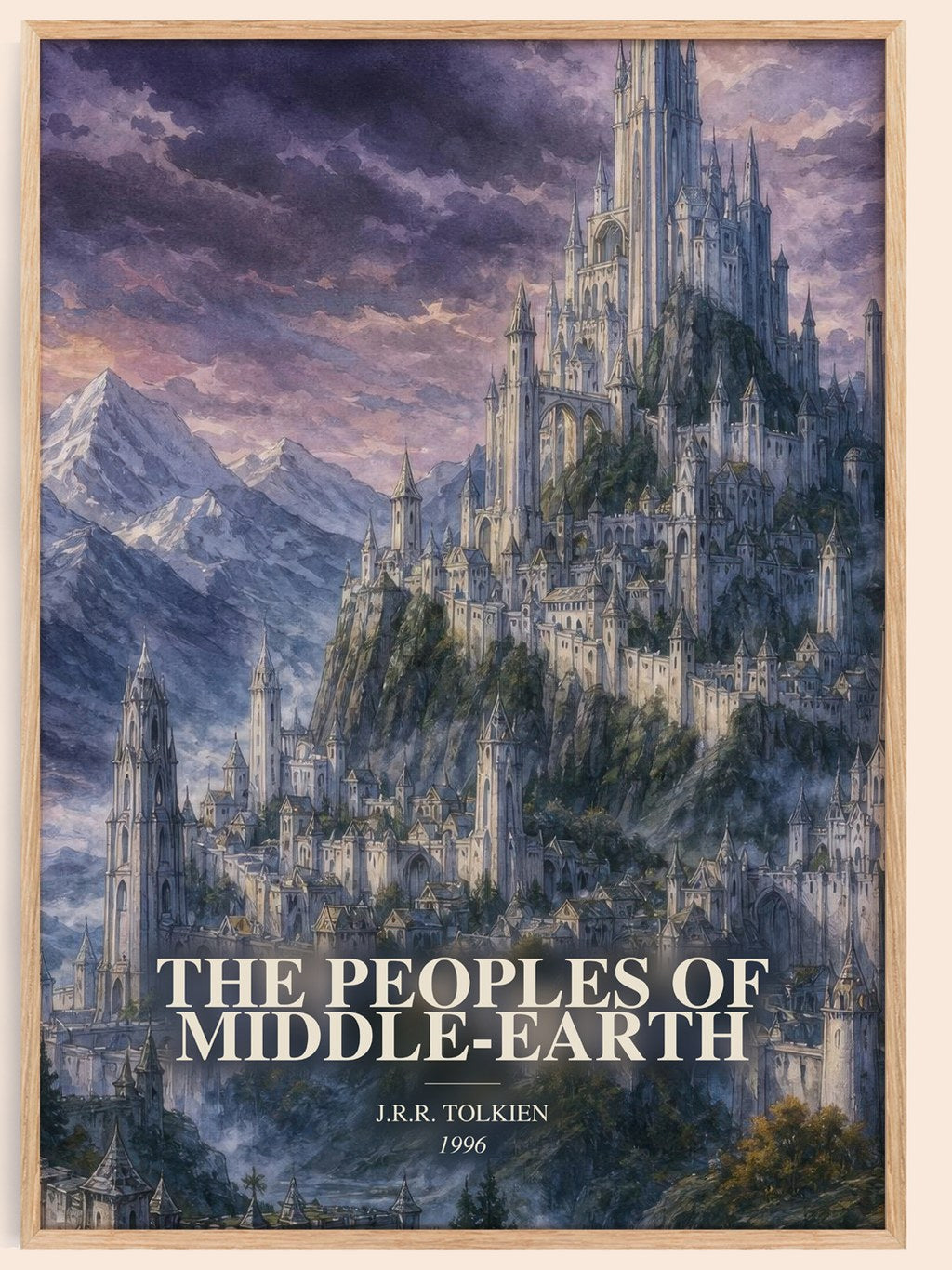 The Peoples Of Middle-Earth watercolour book poster by J.R.R. Tolkien – framed literary art print