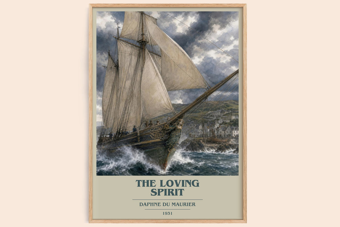 The Loving Spirit book cover book poster by Daphne du Maurier – framed literary art print