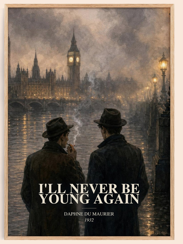 I'll Never Be Young Again Book Watercolour Illustration by D. Maurier