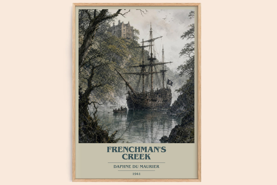 Frenchman's Creek book cover book poster by Daphne du Maurier – framed literary art print