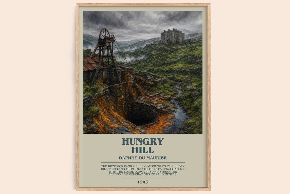 Hungry Hill bookish book poster by Daphne du Maurier – framed literary art print