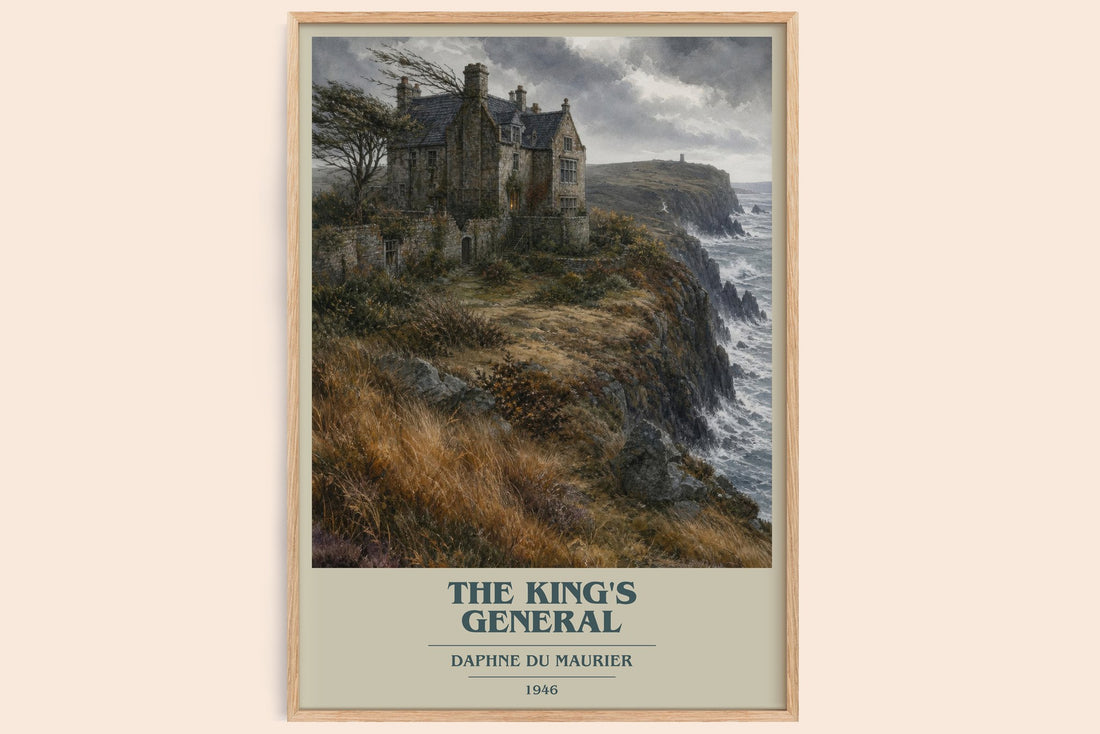 The King's General book cover book poster by Daphne du Maurier – framed literary art print