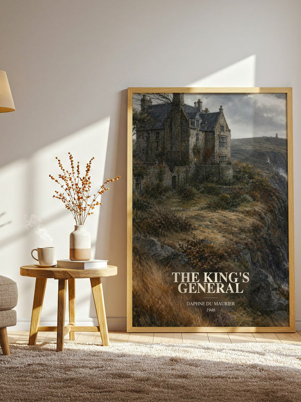 The King's General watercolour print in frame leaning in hallway – historical fiction wall art