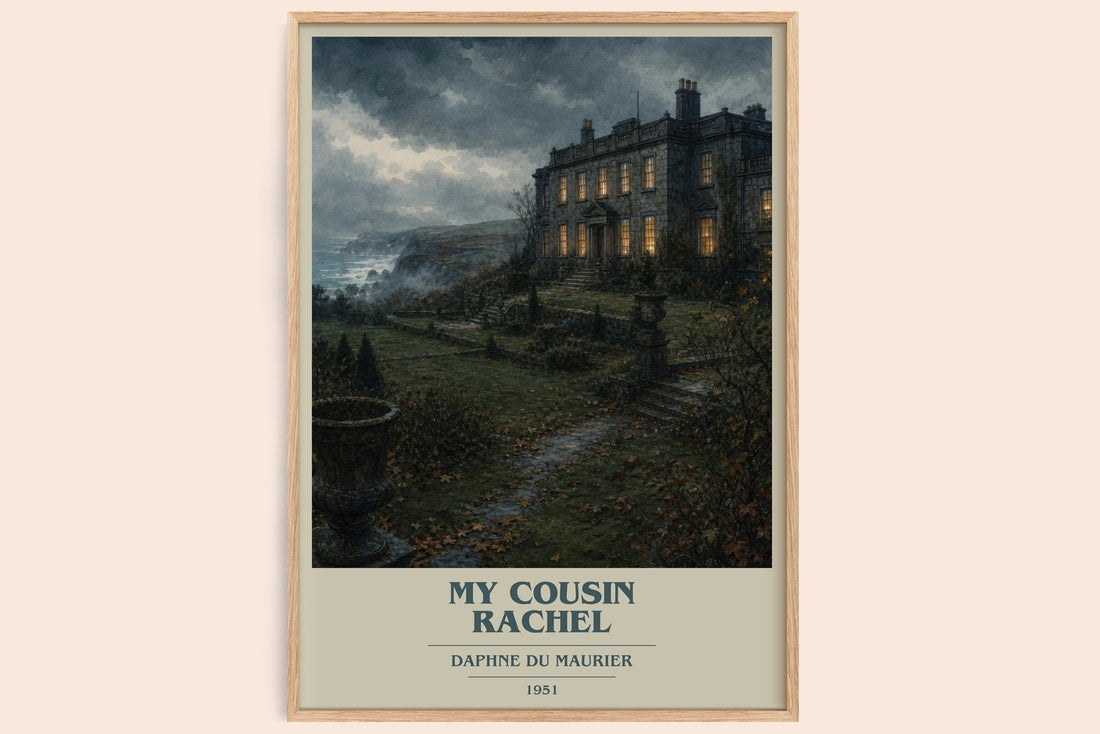 My Cousin Rachel book cover book poster by Daphne du Maurier – framed literary art print