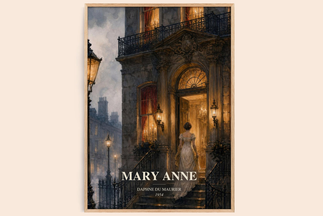 Mary Anne watercolour book poster by Daphne du Maurier – framed literary art print