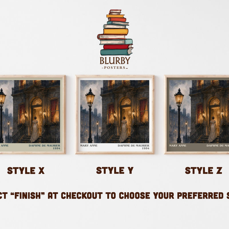 Mary Anne literary print in frame leaning in hallway – historical fiction wall art