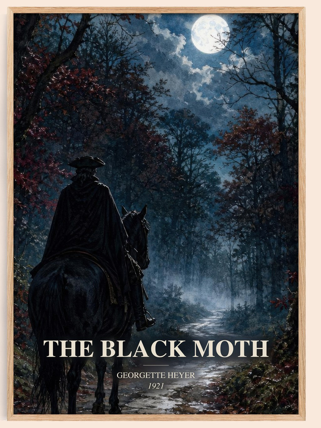 The Black Moth watercolour book poster by Georgette Heyer – framed literary art print