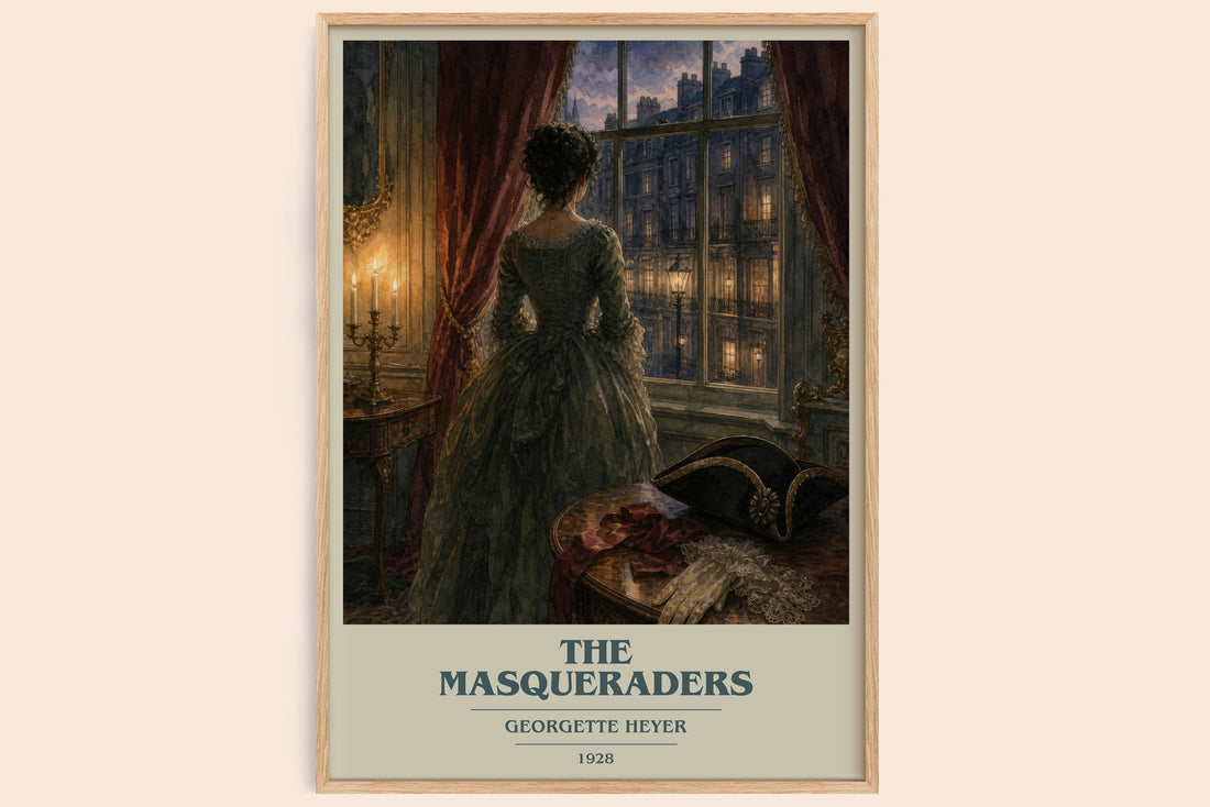 The Masqueraders book cover book poster by Georgette Heyer – framed literary art print