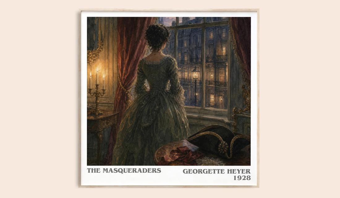 The Masqueraders literary book poster by Georgette Heyer – framed literary art print