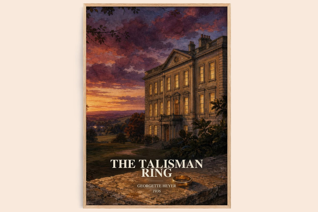 The Talisman Ring watercolour book poster by Georgette Heyer – framed literary art print
