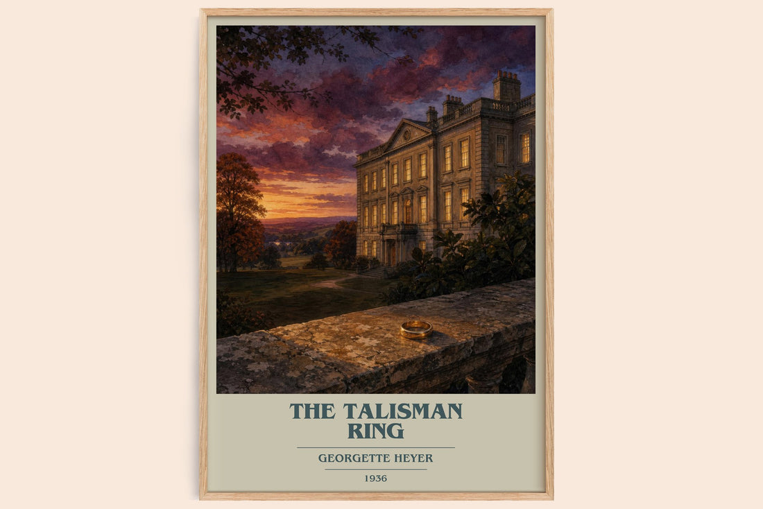 The Talisman Ring book cover book poster by Georgette Heyer – framed literary art print