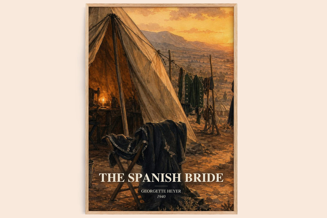 The Spanish Bride watercolour book poster by Georgette Heyer – framed literary art print