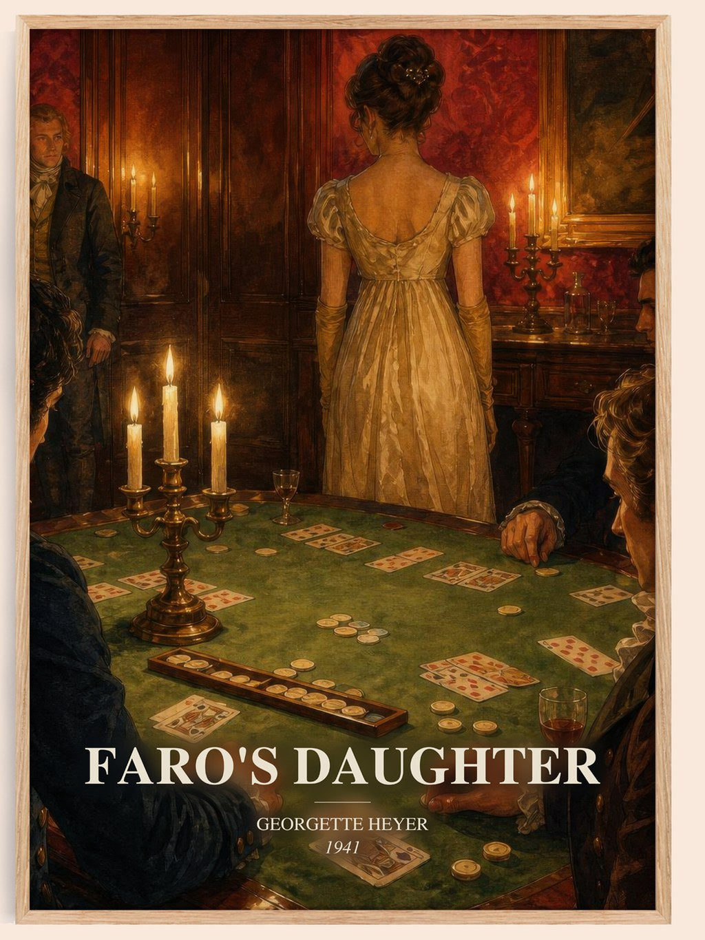 Faro's Daughter watercolour book poster by Georgette Heyer – framed literary art print