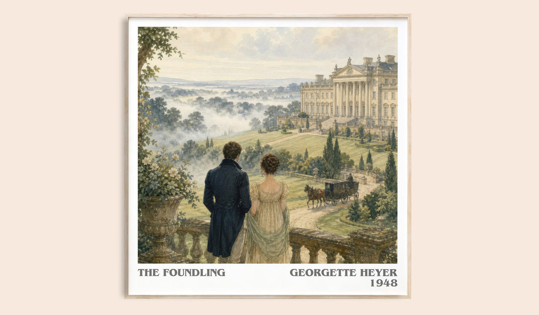 The Foundling literary book poster by Georgette Heyer – framed literary art print