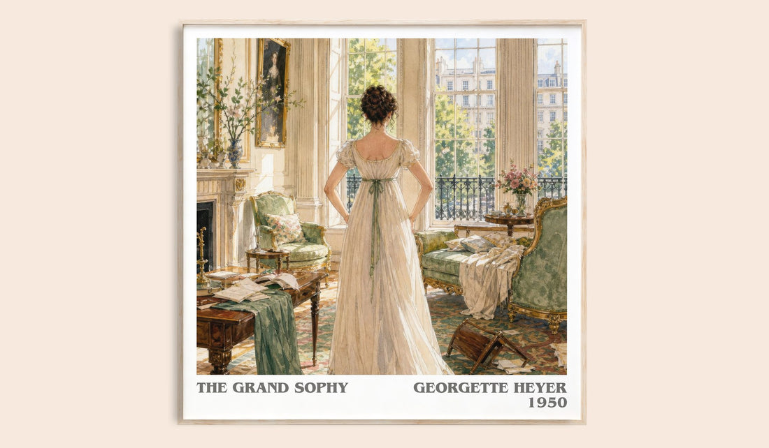 The Grand Sophy literary book poster by Georgette Heyer – framed literary art print