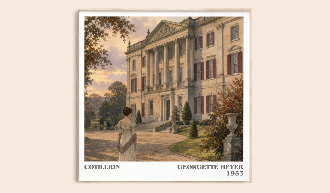 Cotillion literary book poster by Georgette Heyer – framed literary art print