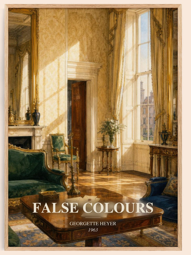 False Colours Book Watercolour Illustration by Georgette Heyer