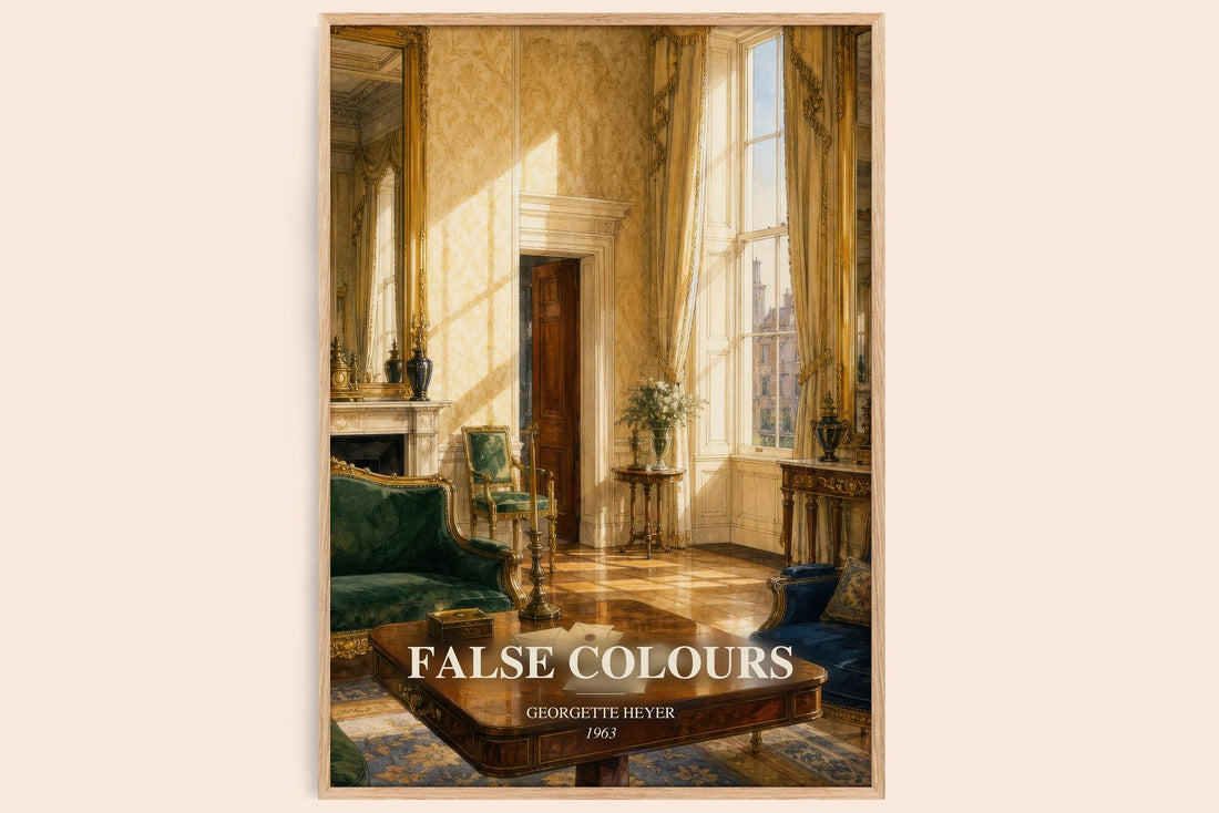 False Colours watercolour book poster by Georgette Heyer – framed literary art print