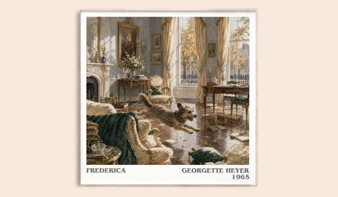 Frederica literary book poster by Georgette Heyer – framed literary art print