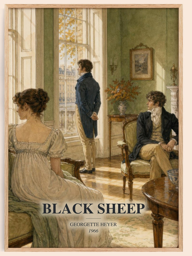 Black Sheep Book Watercolour Illustration by Georgette Heyer