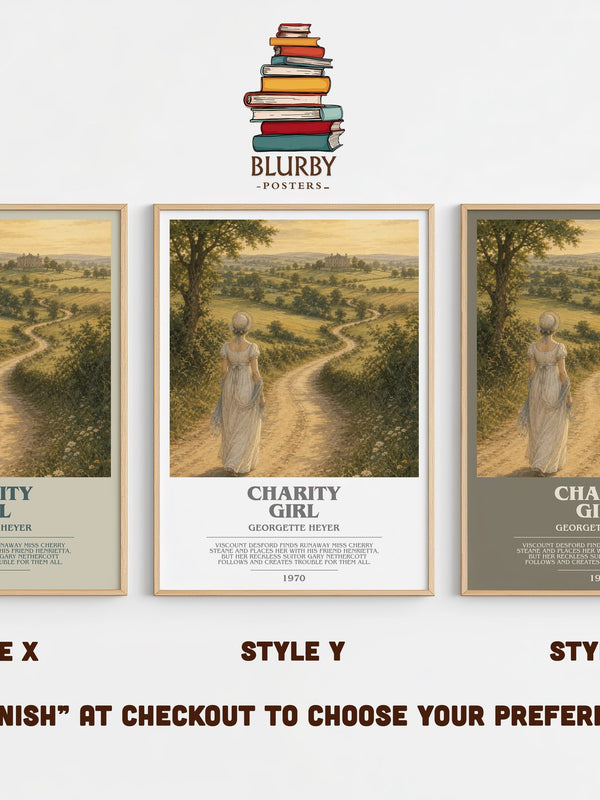 Charity Girl bookish print in frame leaning in hallway – romance wall art