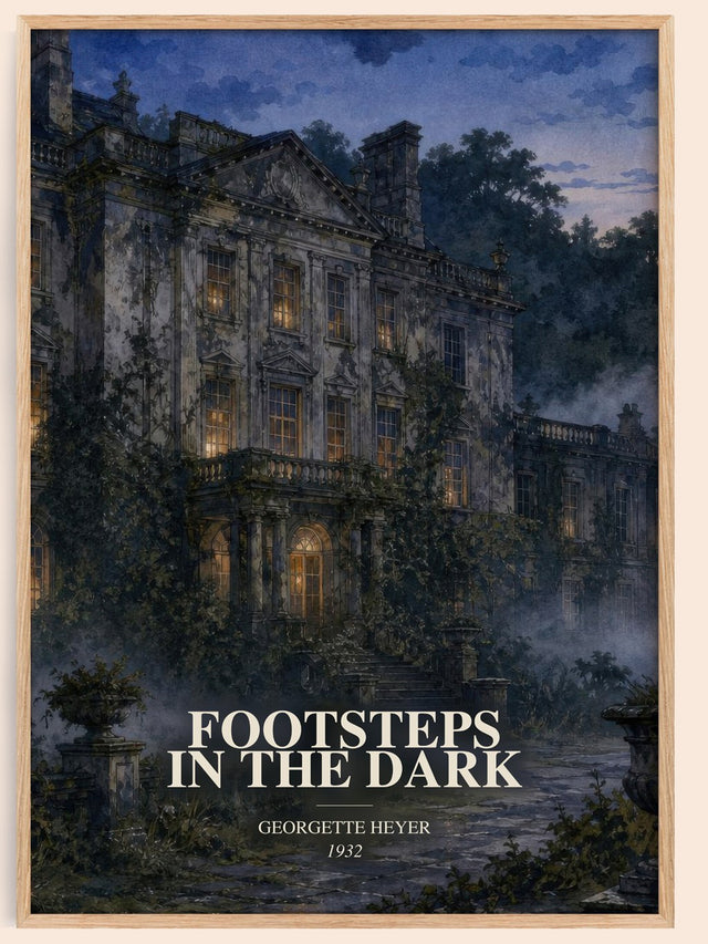 Footsteps in the Dark Book Watercolour Illustration by Georgette Heyer