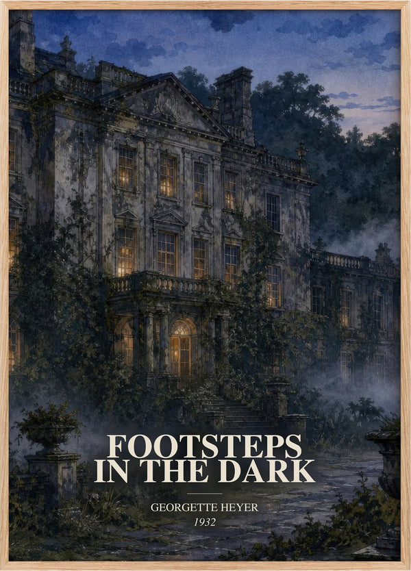 Footsteps in the Dark Book Watercolour Illustration by Georgette Heyer