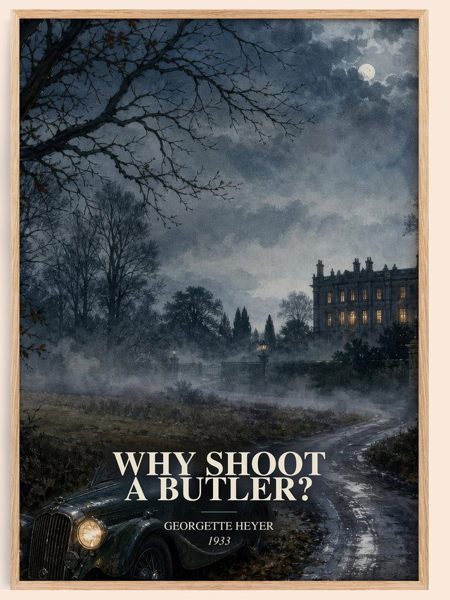 Why Shoot a Butler? Book Watercolour Illustration by Georgette Heyer