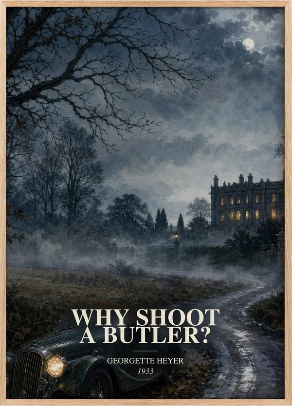 Why Shoot a Butler? Book Watercolour Illustration by Georgette Heyer
