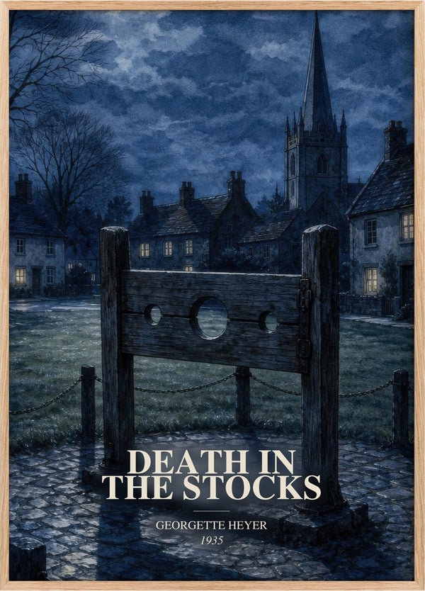 Death in the Stocks Book Watercolour Illustration by Georgette Heyer