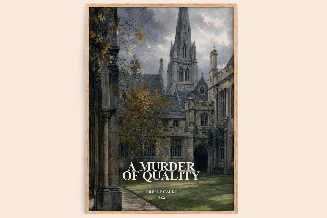 A Murder of Quality watercolour book poster by John le Carré – framed literary art print