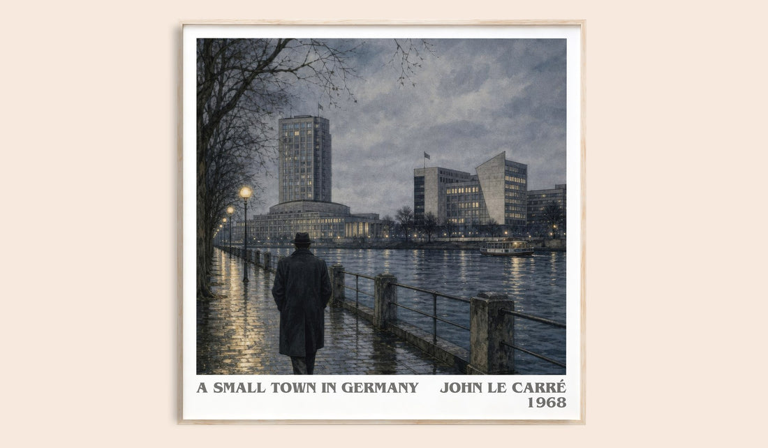 A Small Town in Germany literary book poster by John le Carré – framed literary art print